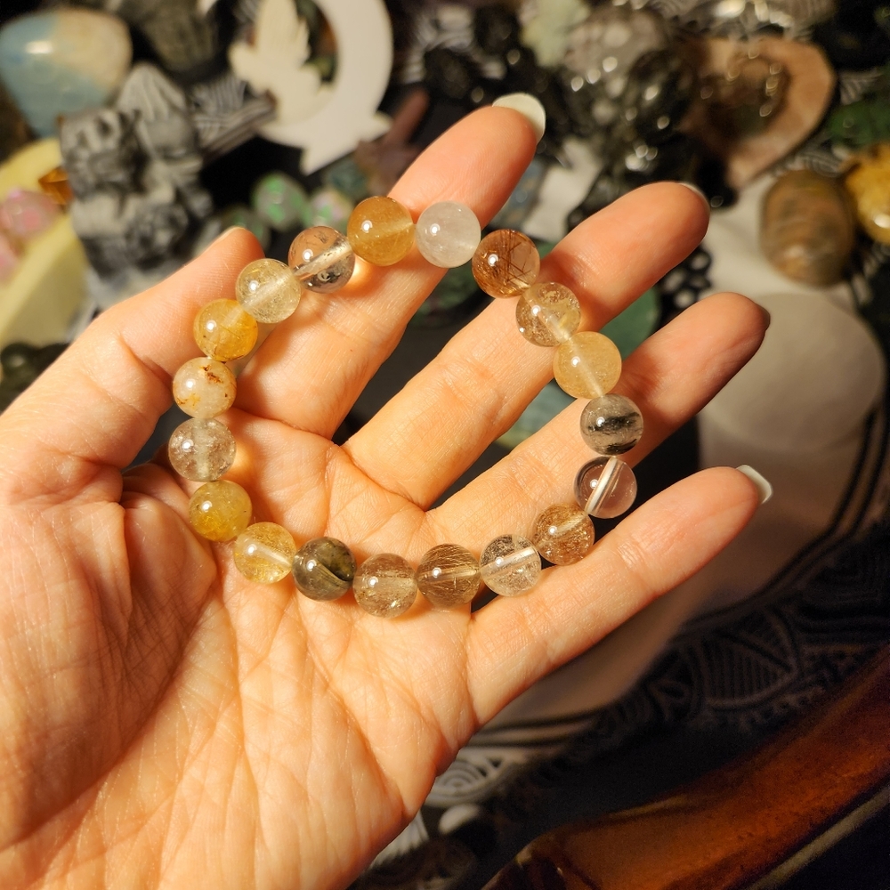 Colorful Rutile Bracelet (10mm, Size 6.5)